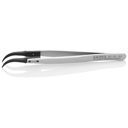 Пинцет KNIPEX KN-928103 ESD со сменными углепластиковыми губками, 130 мм