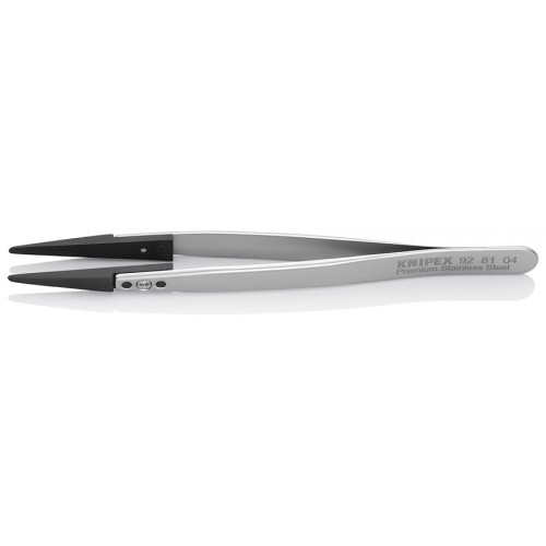 Пинцет KNIPEX KN-928104 ESD со сменными углепластиковыми губками, 130 мм