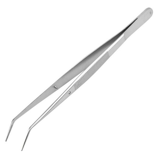 Пинцет REXANT 12-0355 изогнутый, узкий, фиксатор, рифленый 155мм ПРОФИ