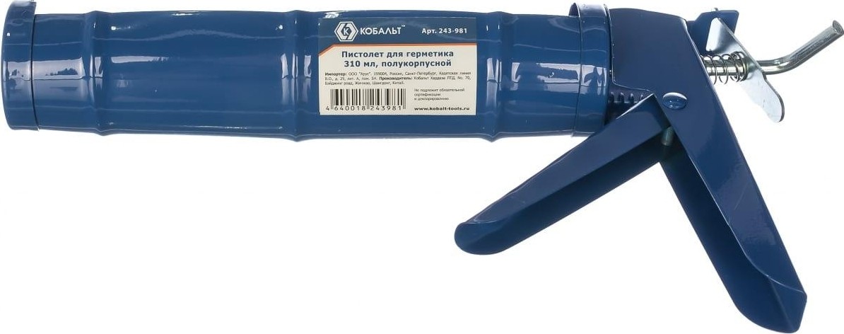 Пистолет для герметика Кобальт 243-981 310 мл, полукорпусной - изображение 3
