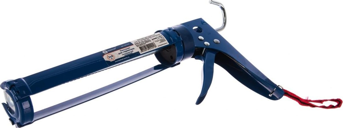 Пистолет для герметика Кобальт 244-018 310 мл, полукорпусной усиленный,резак, ремешок для - изображение 2