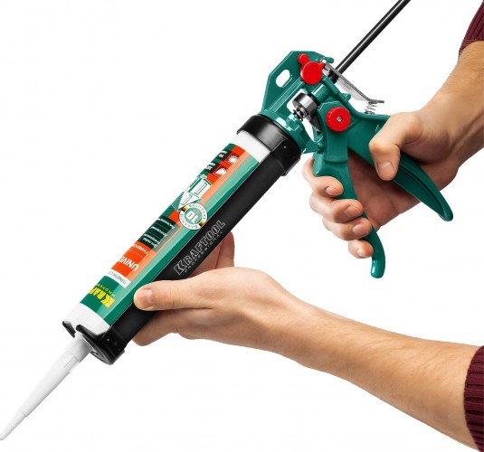 Пистолет для герметика KRAFTOOL EXPERT 4-in-1 усиленный cкелетный поворотный 310 мл 06675 - изображение 4