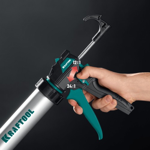 Пистолет для герметика KRAFTOOL ULTRA 310 мл универсальный закрытый 06677-31 - изображение 5