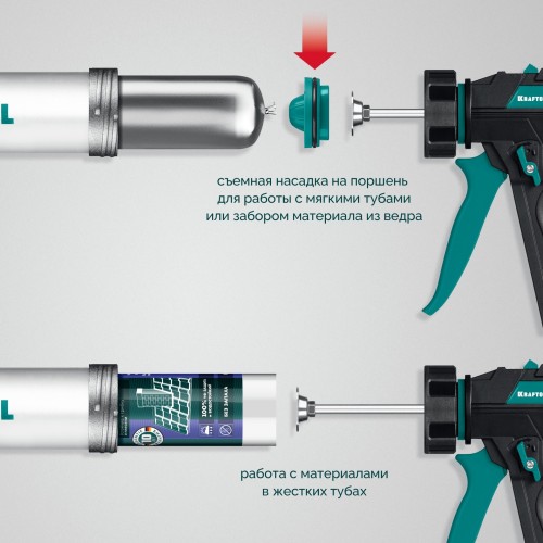 Пистолет для герметика KRAFTOOL ULTRA 600 мл универсальный закрытый 06677-60 - изображение 3