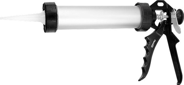 Пистолет для герметика Sparta 400 мл, "закрытый" алюминиевый корпус, круглый шток 8 мм// 886475