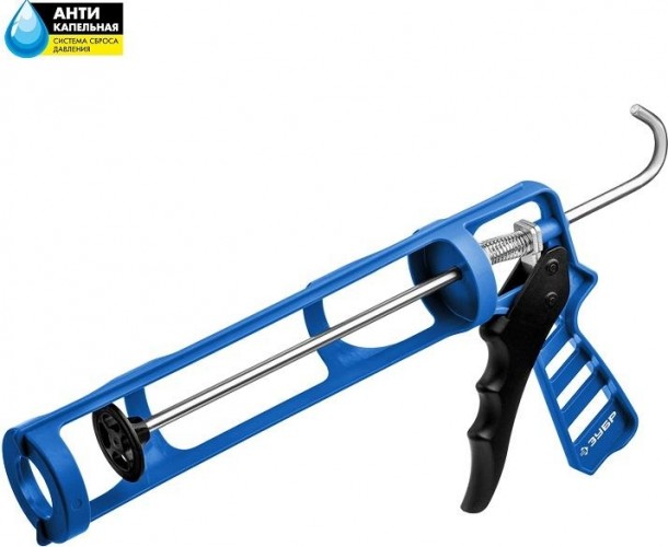 Пистолет для герметика ЗУБР ПРОФЕССИОНАЛ скелетный, антикапельная система, 310 мл. 06632 - изображение 2