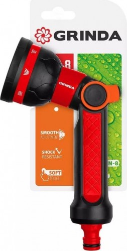 Пистолет для полива GRINDA N-8 8 режимов, двухкомпонентный с регулятором напора 8-427188 - изображение 3