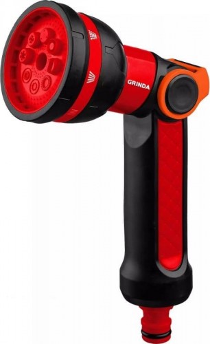 Пистолет для полива GRINDA N-8 8 режимов, двухкомпонентный с регулятором напора 8-427188