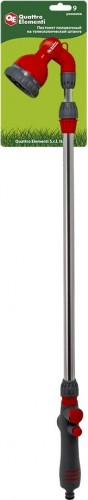 Пистолет для полива QUATTRO ELEMENTI 241-338 на телескопической штанге 90-120 см, 9-ти режимный