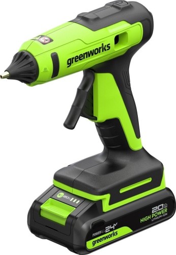 Пистолет клеевой аккумуляторный GREENWORKS G24GLG 24V, АКБ 2Ач и ЗУ 3502207CUA
