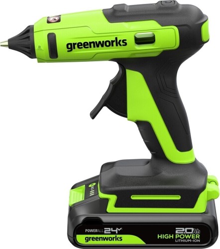 Пистолет клеевой аккумуляторный GREENWORKS G24GLG 24V, АКБ 2Ач и ЗУ 3502207CUA - изображение 2