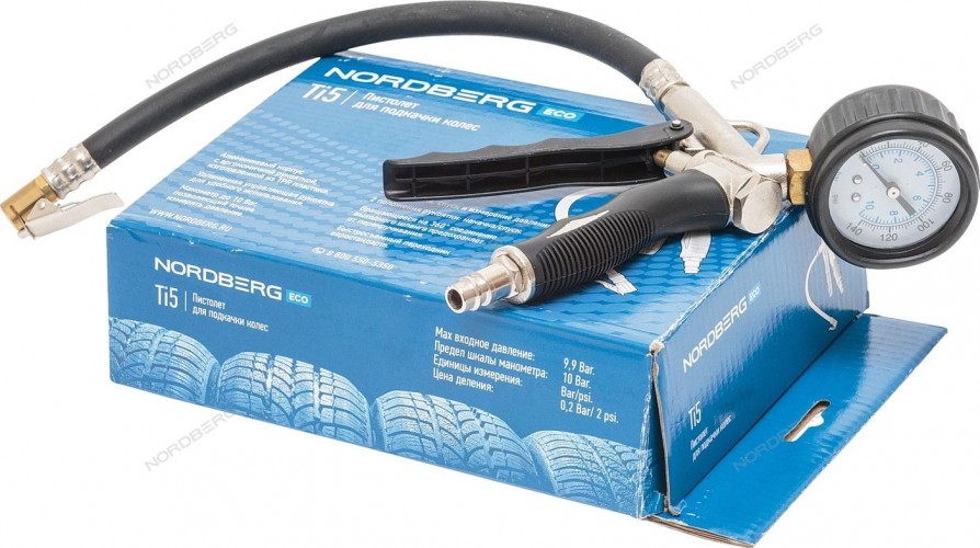 Пистолет NORDBERG Ti5 для подкачки колес с манометром 60 мм ЦБ-00000038 - изображение 4