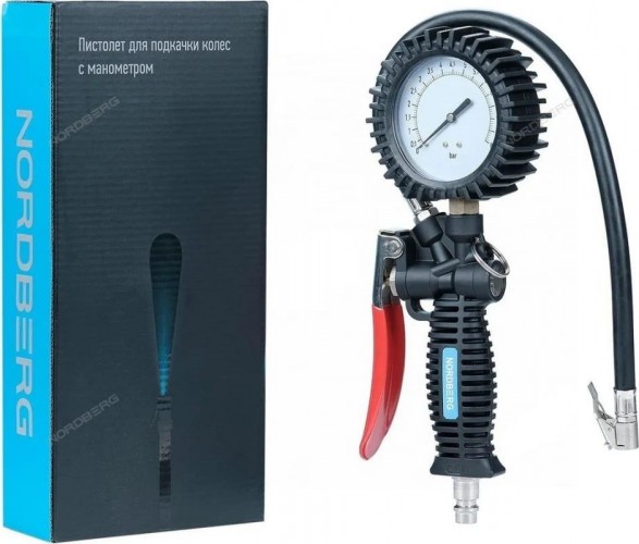 Пистолет NORDBERG Ti61 для подкачки колес с манометром 80 мм ЦБ-0007781