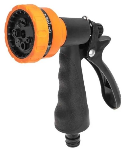 Пистолет -распылитель ЧЕТЫРЕ СЕЗОНА 62-0282 с резиновой ручкой, 7 реж.