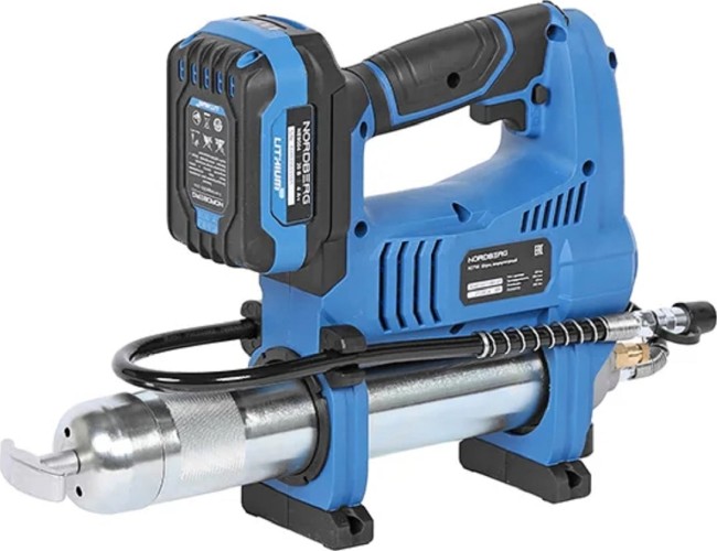 Пистолет смазочный NORDBERG NE774K аккумуляторный, для густой смазки - изображение 2