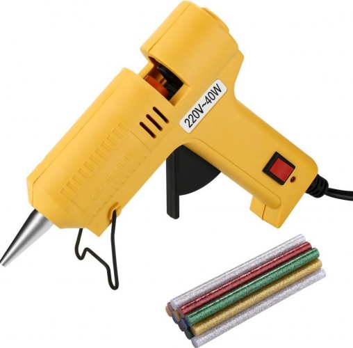 Пистолет термоклеевой сетевой DEKO DKGG40 SET 5 с набором цветных клеевых стержней (12 шт, 7 мм) 063-4970 - изображение 2