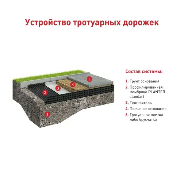 Защитно-дренажная мембрана профилированная Технониколь Planter 20x1 м 20 м² - изображение 3