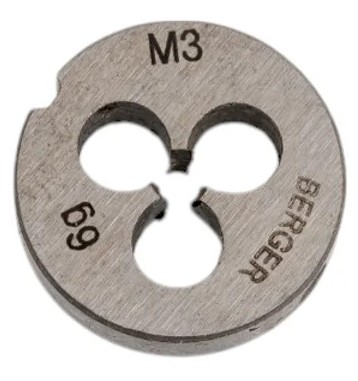 Плашка BERGER BG1001 метрическая M3х0,5 мм, внешний d 20 мм