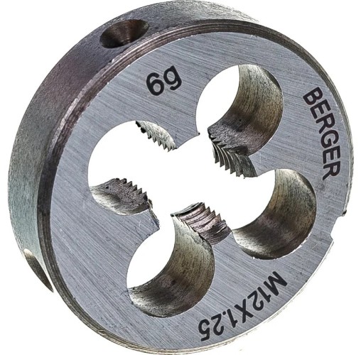 Плашка BERGER BG1010 метрическая M12х1,25 мм, внешний d 38 мм