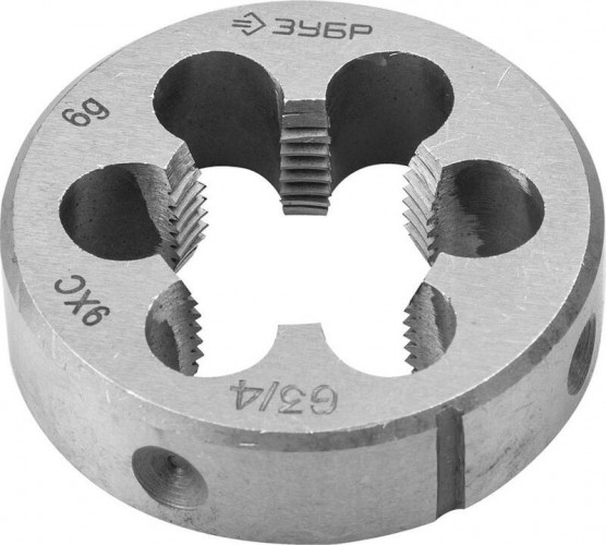 Плашка ЗУБР круглая ручная g 1/2" трубная, сталь 9хс 4-28032-1/2