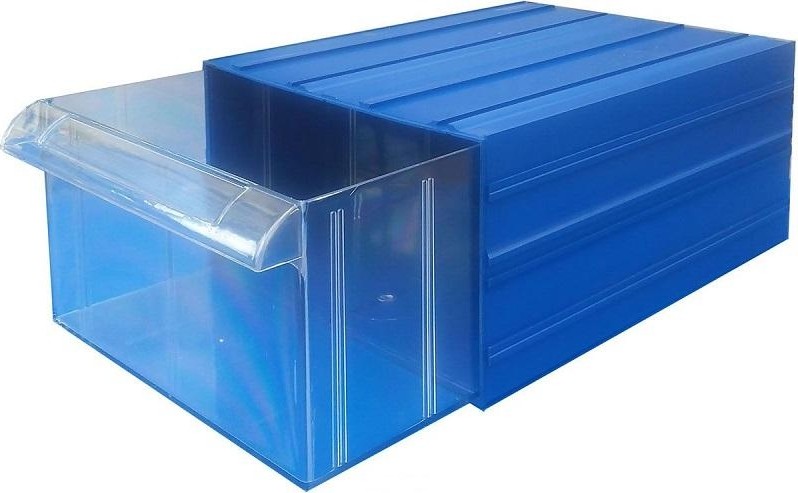 Пластиковый короб СТЕЛЛА-ТЕХНИК C-501А синий, 125 х 305 х 210 мм С-501-А-синий-прозрачный - изображение 2