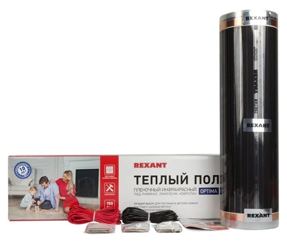 Пленка инфракрасная REXANT 51-0511-7 Optima 150 8 м²/0,5х16 м/1200 вт - изображение 2