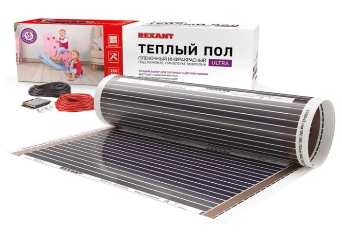 Пленка инфракрасная REXANT 51-0511-4 Ultra RXM 220, 8 м2 / 0,5х16 м/ 1760Вт