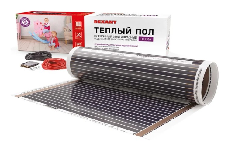 Пленка инфракрасная REXANT 51-0504-4 Ultra RXM 220, 2,5 м2 / 0,5х5 м/ 550Вт