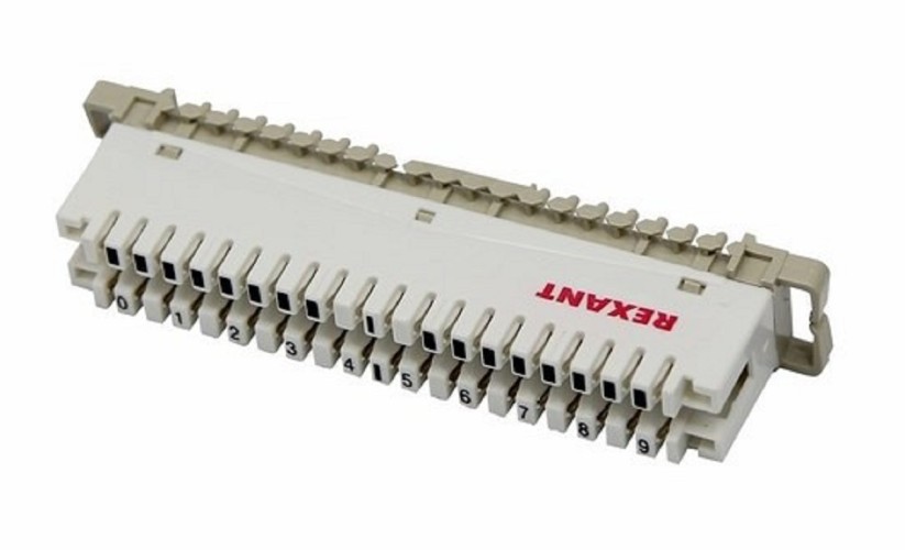 Плинт REXANT 04-0102 ( уп. 10 штук ) на 10 пар размыкаемый, маркировка 0-9  04-0102