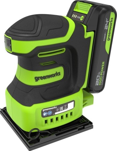Плоская шлифмашина аккумуляторная GREENWORKS G24SS14 24V, АКБ 2Ач и ЗУ 3100507CUA
