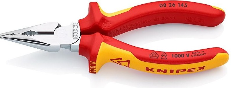 Плоскогубцы диэлектрические KNIPEX 0826145 1000 V, 145 мм, удлиненные KN-0826145