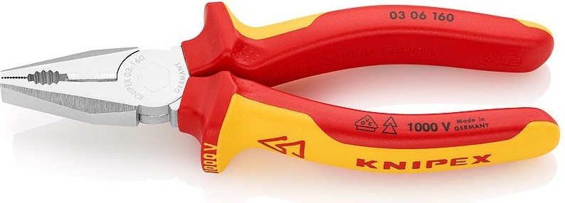 Плоскогубцы диэлектрические KNIPEX 0306160SB 160 мм комбинированные KN-0306160SB