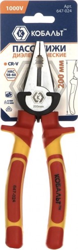 Плоскогубцы диэлектрические Кобальт 647-024 1000 V, 200 мм - изображение 3