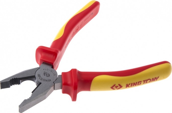 Плоскогубцы диэлектрические KING TONY 6116-08A 1000 V, 200 мм