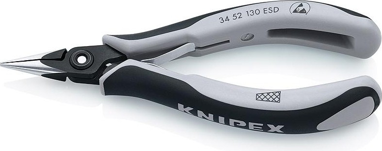 Плоскогубцы KNIPEX 3452130ESD 130 мм прецизионные для электроники, антист. KN-3452130ESD