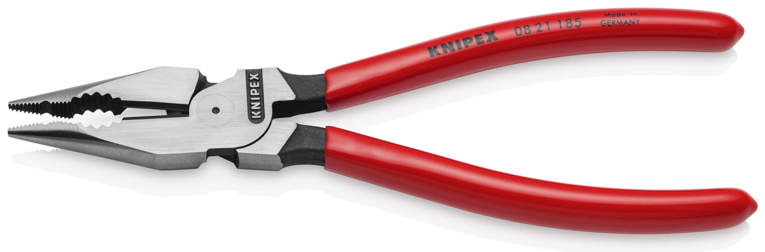 Плоскогубцы KNIPEX KN-0821185SB комбинированные остроконечные с удлиненными губкам