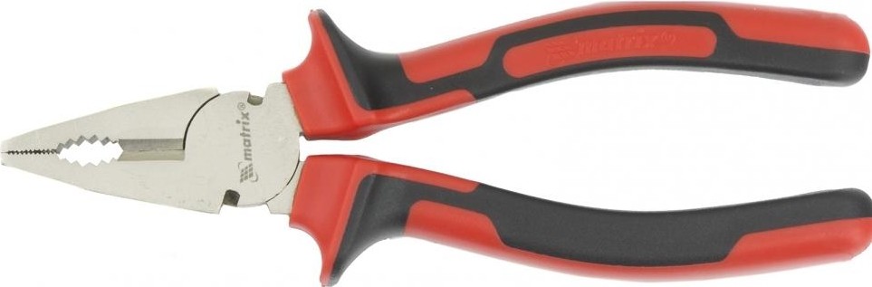 Плоскогубцы MATRIX "NICKEL" 180 мм, двухкомпонентные рукоятки 16904 16904