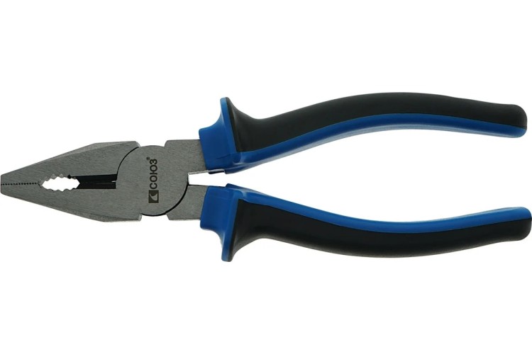 Плоскогубцы СОЮЗ 1200102С особо прочные губки, двухкомп. рукоятки, crv, 180 - изображение 2
