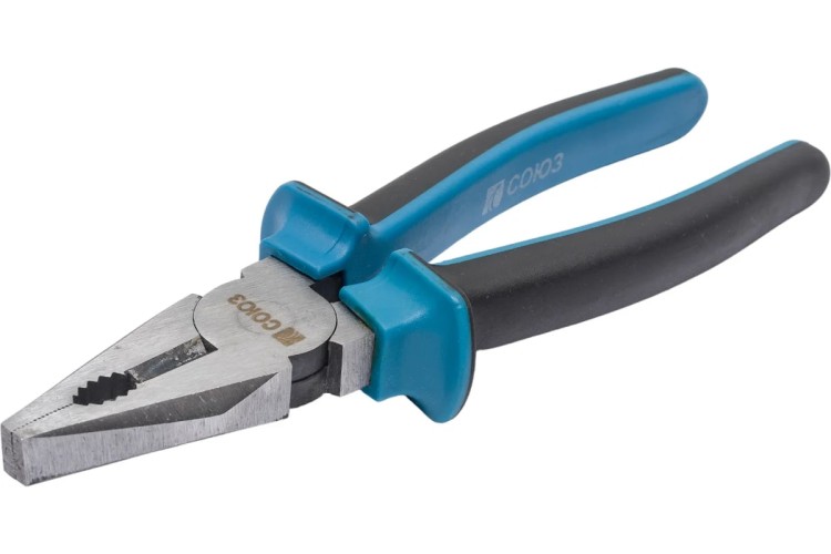 Плоскогубцы СОЮЗ 1200103С особо прочные губки, двухкомп. рукоятки, crv, 200