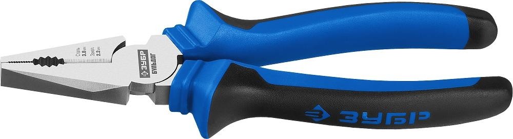Плоскогубцы ЗУБР ПРОФЕССИОНАЛ БУЛЬДОГ 200 мм комбинированные эксцентр.располож.шарнира 2201-1-20_z02