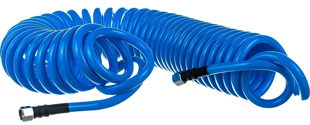 Пневмошланг BERGER BG1401 спиральный полиуретановый 8x12 мм, 10 м, резьба F1