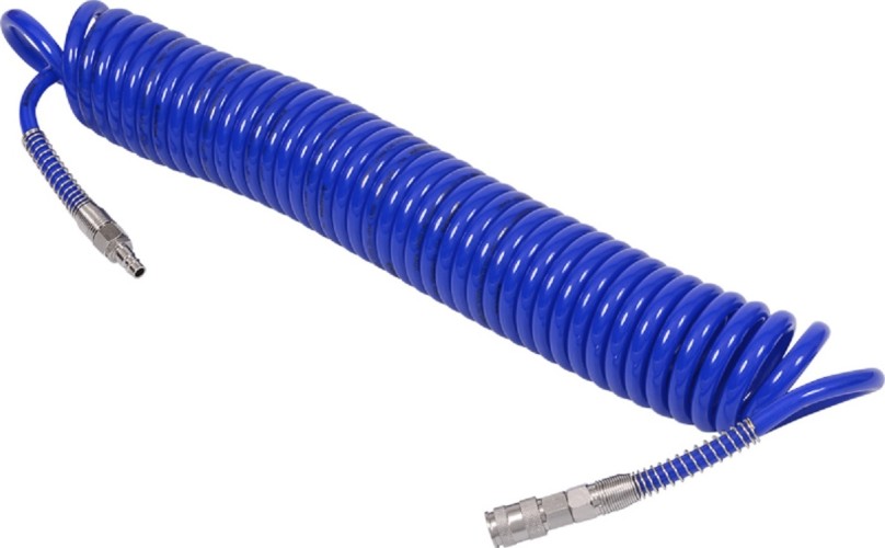 Пневмошланг спиральный МАСТАК  8х12 мм,  680-08115SQ 15 м, полиуретановый, фитинги 680-08115SQ