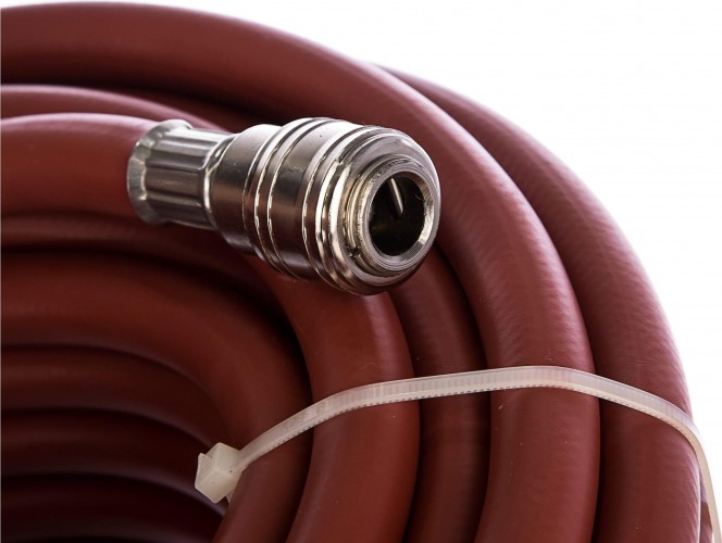 Пневмошланг STELS 20 м резиновый, 10x16мм, 24 бар, армированный, быстросъ 57023 - изображение 2