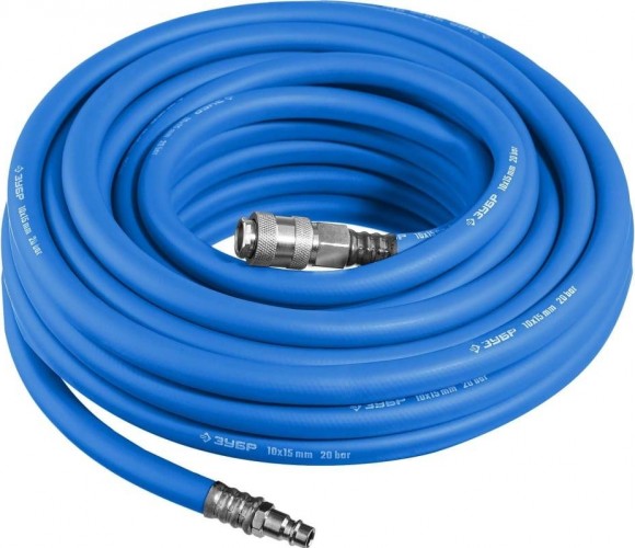 Пневмошланг ЗУБР 10м с фитингами рапид, 10х15 мм 6481-10