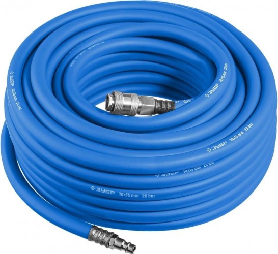 Пневмошланг ЗУБР 15м с фитингами рапид, 10х15 мм 6481-15
