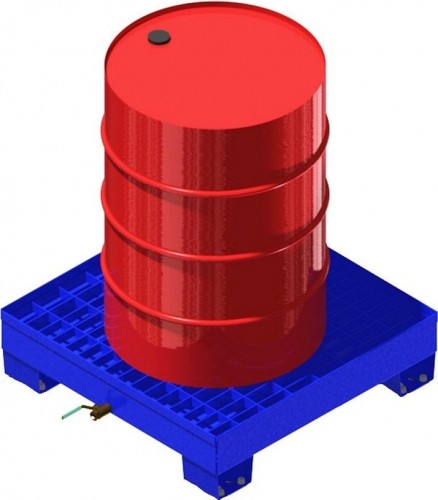 Поддон металлический Rusklad ПДБ 1 для бочек, г/п 500 кг без колес