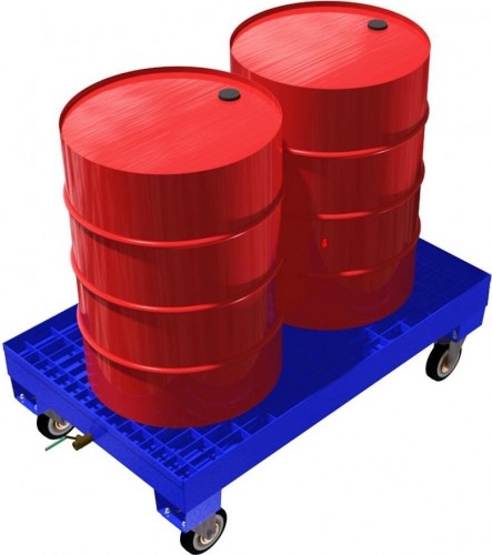Поддон металлический Rusklad ПДБ 2 для бочек, г/п 500 кг колеса 160 мм