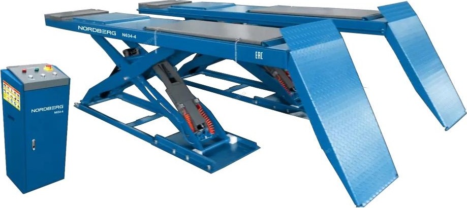 Подъемник автомобильный NORDBERG N634-4 ножничный для сход-развала, без заглубления, 4 т,  ЦБ-00015039