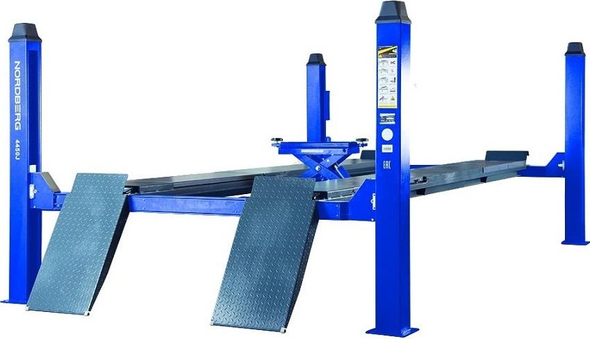 Подъемник автомобильный NORDBERG 4450J четырехстоечный 5 т (380В) с траверсой 3 т ЦБ-00008005
