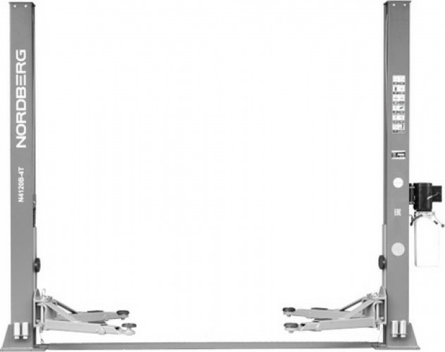 Подъемник автомобильный NORDBERG N4120B-4G 220v 2х стоечный 4т (серый) ЦБ-0011199